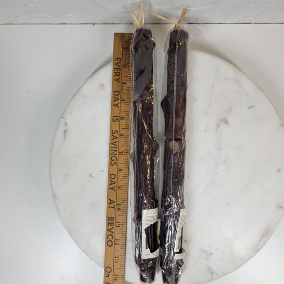 VTG Tree Branch Taper Candles 14"Rustic Creative Holiday Art Craft Set of 2 - Picture 2 of 14